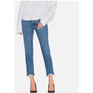 Rag & Bone Womens Size 27 Dre Capri Jeans Blue Frayed Cotton Pockets